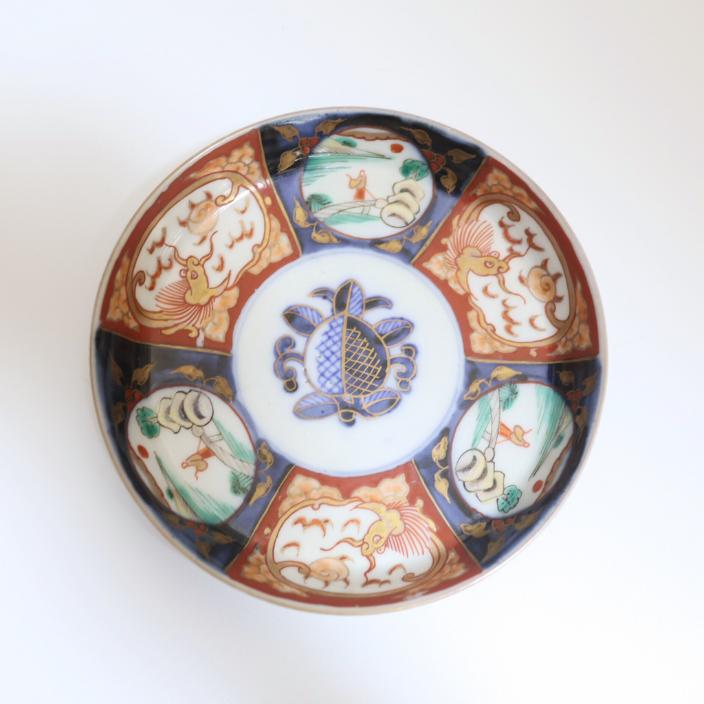 Japanese Antique Ko-Imari Polychrome Plate with Gold Gilding and Cloud Dragon Design (Hand-Painted) 15.5cm/6.1in A