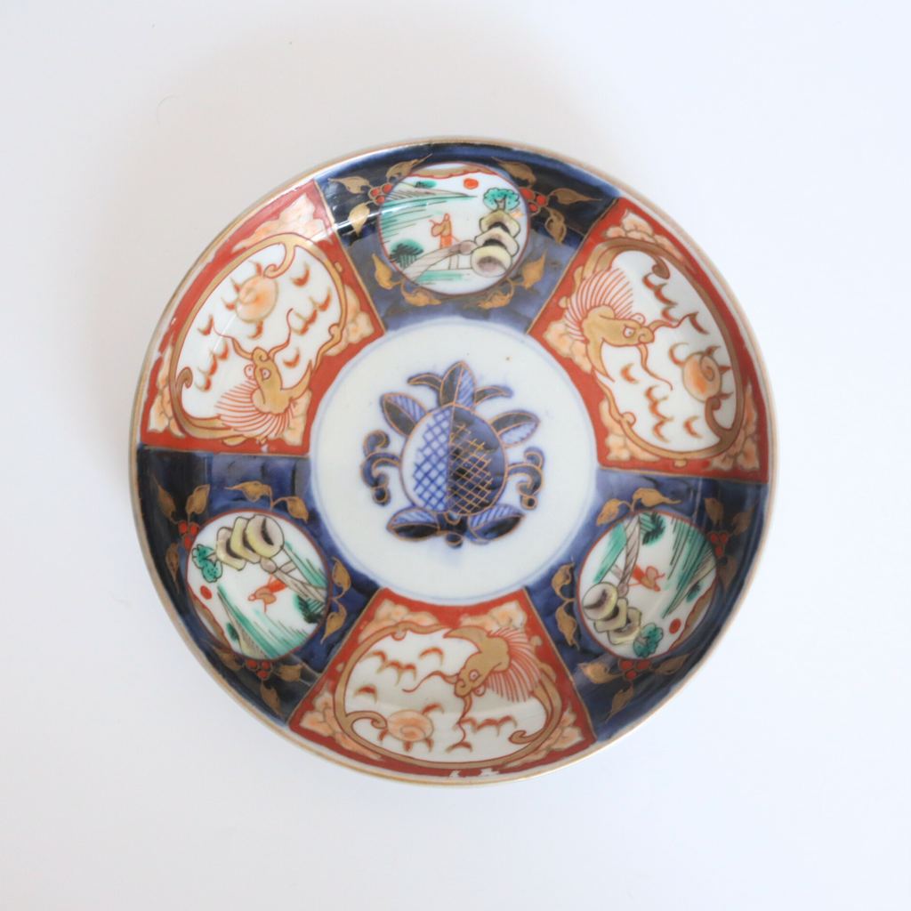 Japanese Antique Ko-Imari Polychrome Plate with Gold Gilding and Cloud Dragon Design (Hand-Painted) 15.5cm/6.1in B