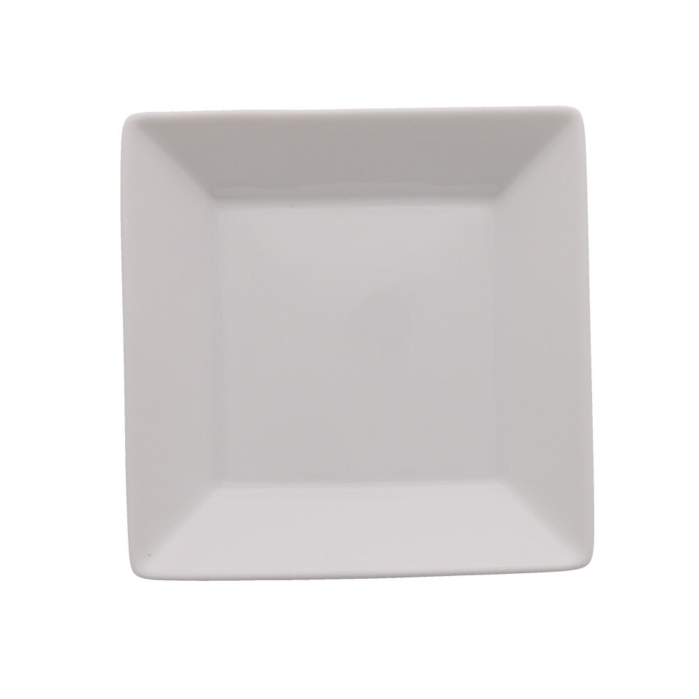 Porcelain White Square Plate Set of 4