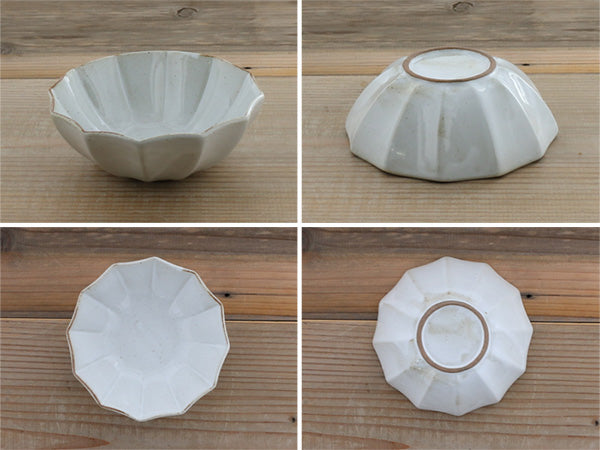 Rinka 4.2" Handmade Kobachi Ceramic Bowls Set of 4 - Milky White