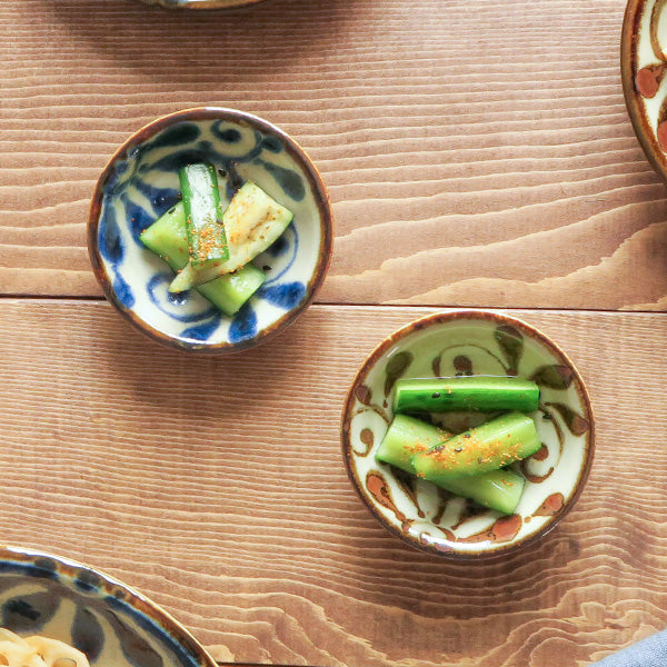 Ryukyukarakusa Mamezara 3.7" Condiment Dishes Set of 4 - Mahogany