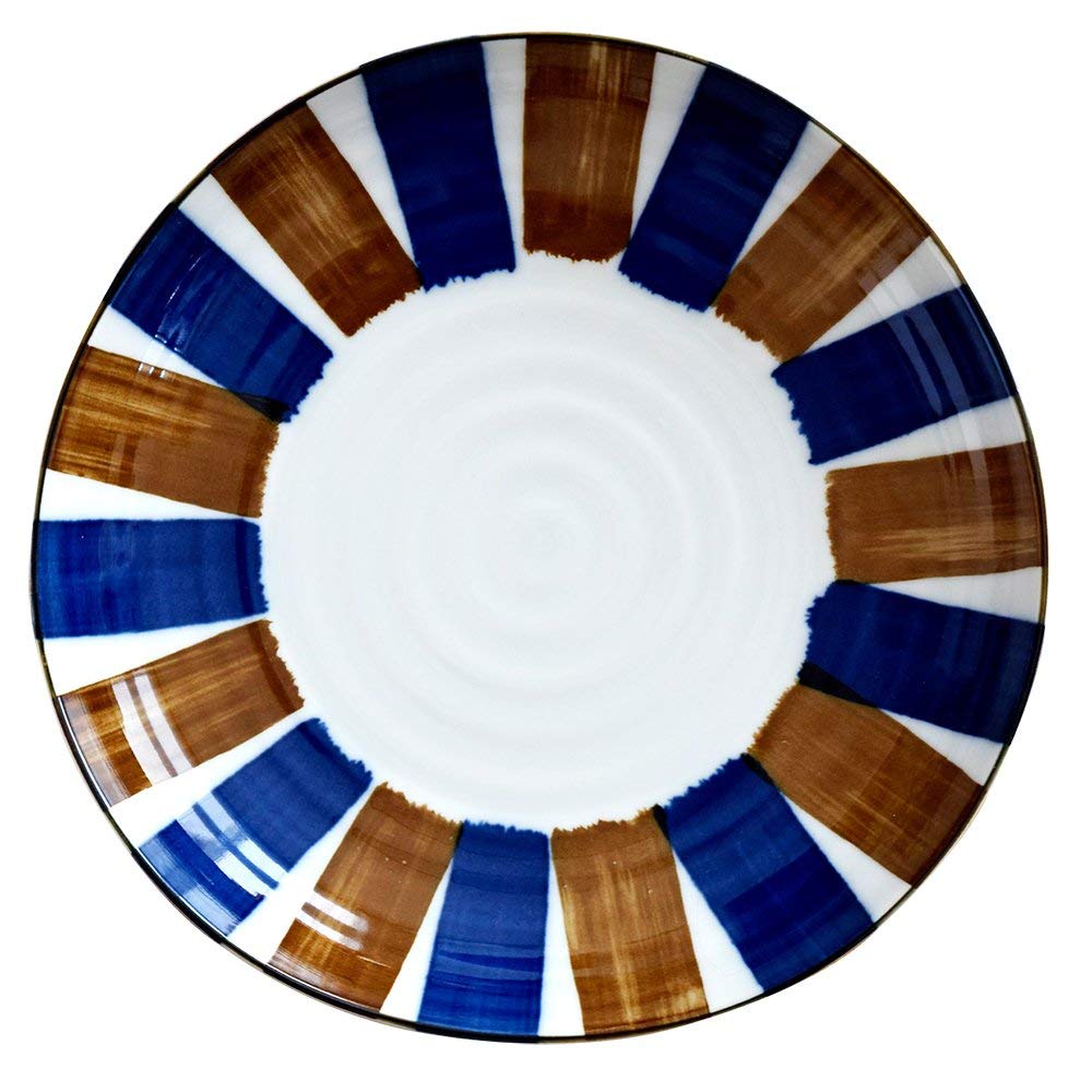 Dami-Tokusa Blue and Brown Triangular Bowl