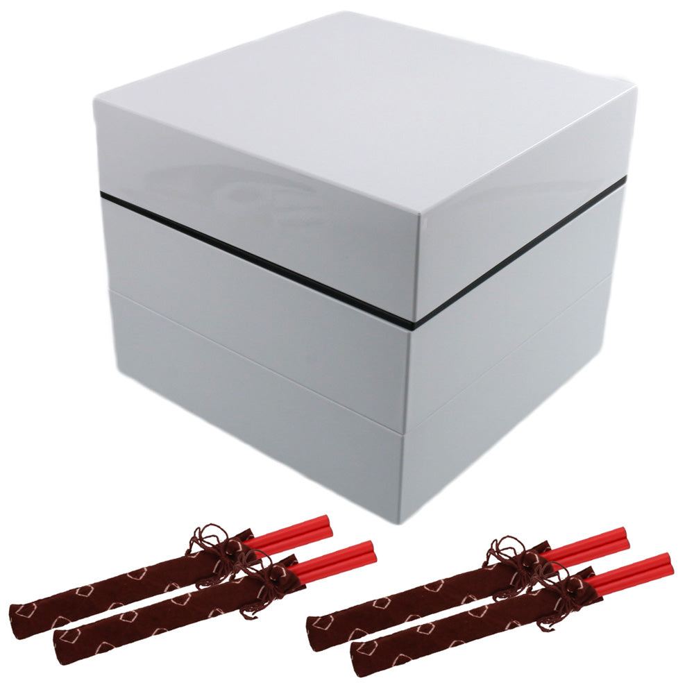 Red Black Japanese Long Bento Box With Dividers 3 Compartments