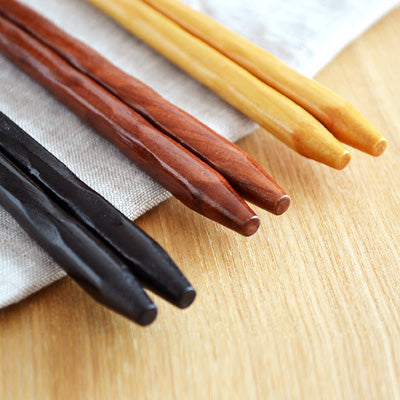 Natural Wood Chopsticks Set of 5 - Black